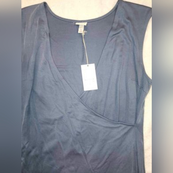 Womens Sz M NWT A New Day Pullover Blue Sleeveless Deep V-Neck Dress - Picture 5 of 7